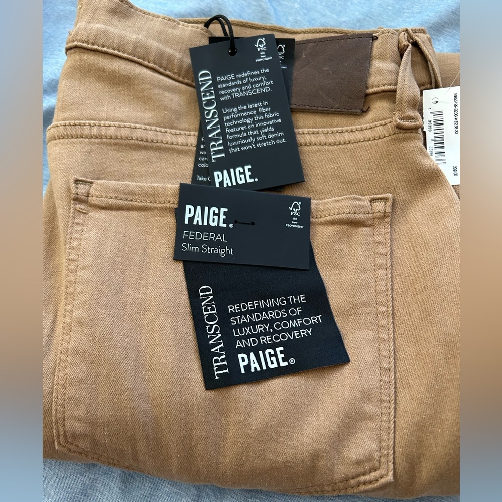 Paige Federal Slim Straight Jeans Goldenpalm - Picture 3 of 7